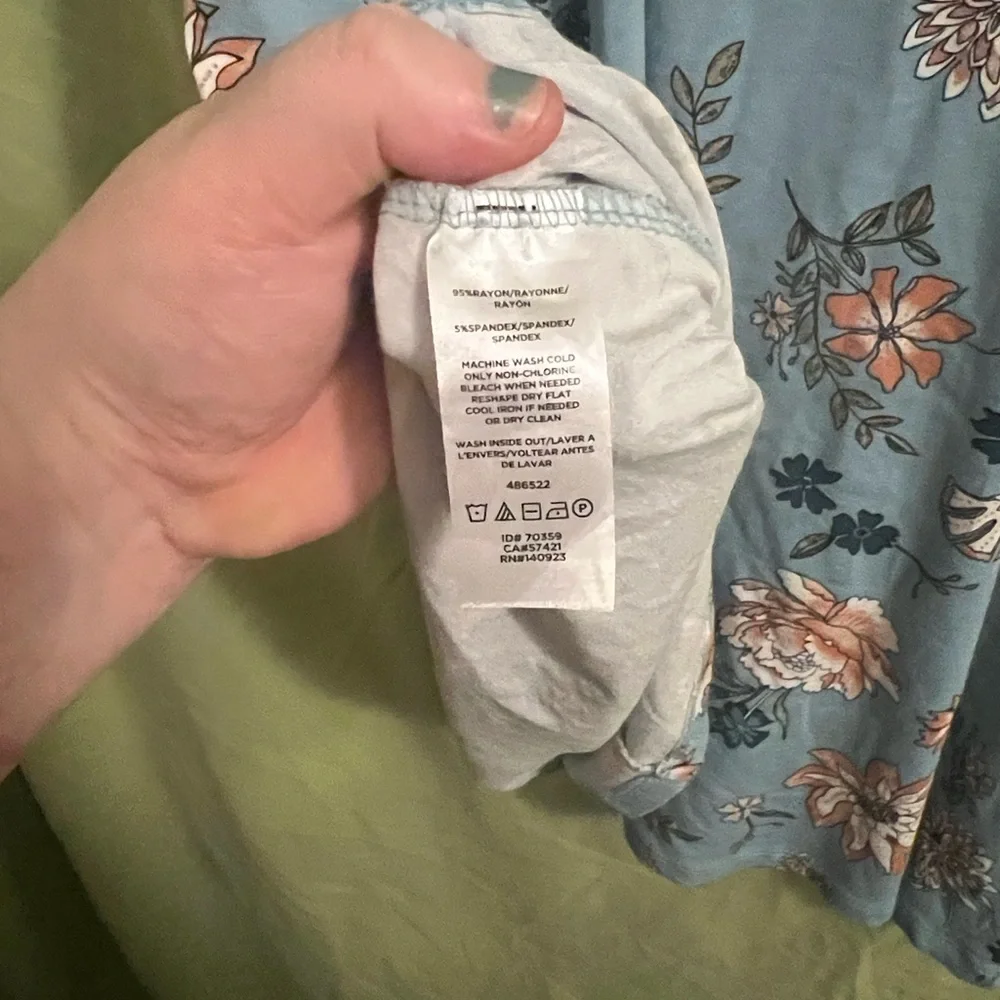 LOFT Floral Sleeveless Blue Dress - Picture 2 of 6